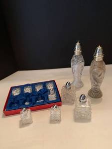 lot 1023 image: Assorted Crystal salt shakers