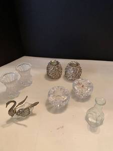 lot 1032 image: Toothpick holders, candle stick holders and more