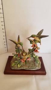 lot 1145 image: Andrea by Sadek Ruby throated Hummingbird on stand