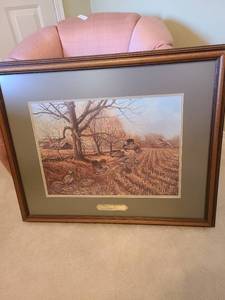 lot 1207 image: Framed art 31 by 26