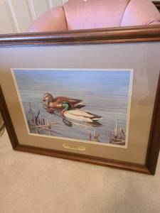 lot 1208 image: Framed art 32 by 26