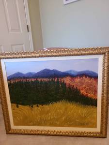 lot 1209 image: Framed art 36 by 30