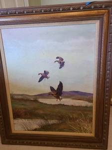 lot 1210 image: Framed art 38 by 32