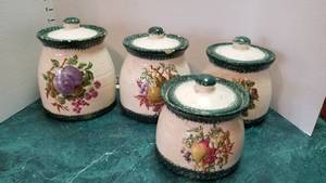 lot 1341 image: Set of 4 cannisters (small chips)