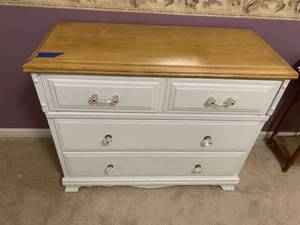 lot 2002 image: Three drawer dresser 38 x 16 x 30