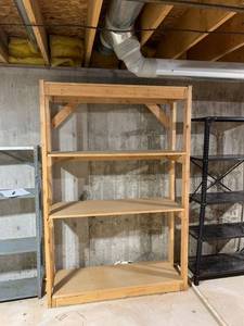 lot 2006 image: Tall wooden shelves