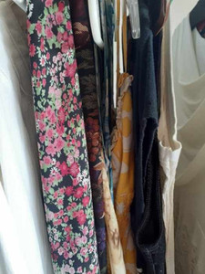 lot 3008 image: Ladies clothes. Pair of slacks (10) and skirts and dresses. Size 6 to 12