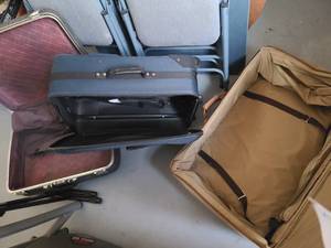 lot 3020 image: 3 Various luggage. American Tourister, Skyway, and Hartmann. The outside of the brown luggage needs cleaned