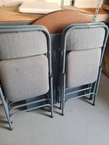 lot 3021 image: 2 Card tables with 4 chairs.