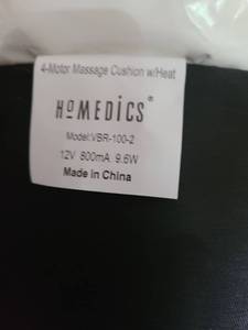 lot 3022 image: Homemedics 4 motor massage cushion with heat