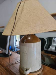 lot 3038 image: Table Top lamp. Approximately 27 in. tall. Needs new shade