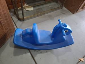 lot 3051 image: Childs plastic rocking horse