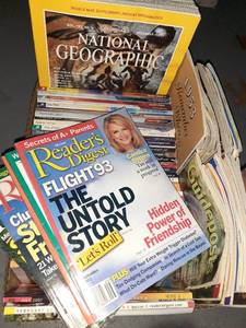 lot 3139 image: Magazines. (Readers Digest, National Geographic, and Guideposts)
