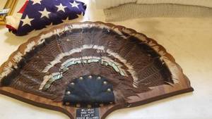 lot 1525 image: US Flag and Willbros mounted feathers