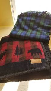 lot 1526 image: Bob Timberlake throw and bluegreen throw