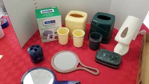 lot 1589 image: Reli On blood pressure monitor, hand mirror and bathroom sets