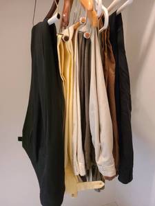 lot 1727 image: Mens slacks and a pr. of tuxedo pants Sizes 36 - 38 x 32 - 34