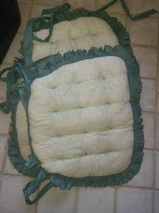 lot 1748 image: 4 chair cushions. They have stains