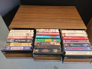 lot 3175 image: VHS tapes with 3 drawer storage
