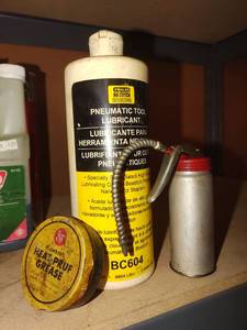lot 4163 image: Bostitch pneumatic tool lubricant with oil can and lube