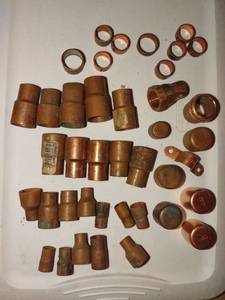 lot 4192 image: Assorted clean copper pipe fittings reducers and assorted