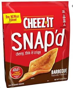 lot 42024 image: 6 Cheez It Snapd Barbecue Thin Crispy Baked Snacks 7.5 oz