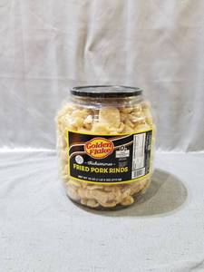 lot 42042 image: Golden Flake Pork Rinds, Original Keto Friendly Snack with Zero Carbs per Serving, Light and Airy Pork Skins with the Perfect Amount of Salt, original