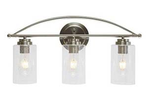 lot 42060 image: TODOLUZ Seeded Glass Vanity Light Wall Mount with Brushed Nickel Finish, Bathroom Wall Lighting Fixtures for Kitchen Bedroom