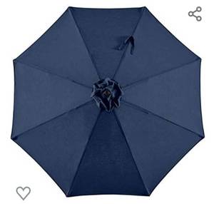 lot 42169 image: BLUU 9ft Patio Umbrella Replacement Canopy Market Umbrella Top Outdoor Umbrella Canopy with 8 Ribs (Navy Blue)