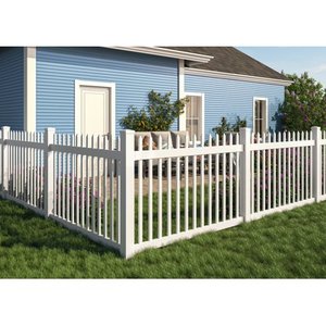 lot 42185 image: No-Dig Permanent 4ft x 6ft Nantucket Fence with Post Anchor & Cap