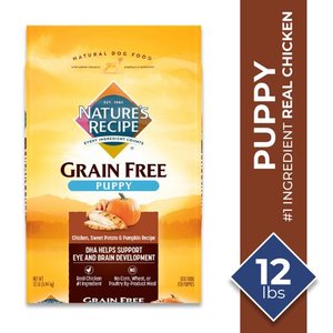 lot 42202 image: Natures Recipe Grain Free Chicken, Sweet Potato & Pumpkin Recipe Dry Dog Food for Puppies, 12 Pounds