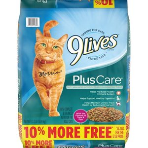 lot 42219 image: 9Lives Plus Care Dry Cat Food Bonus Bag, 13.2-Pound