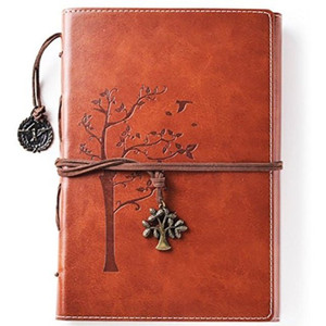 lot 1089 image: unLined Refillable Vintage Writing Journal for Women, Retro Tree of Life Faux Leather Cover NotebookTravel Diary,Wide Ruled Paper,Daily Use Gift for BloggersTeachersBack to College Students burgundy not brown