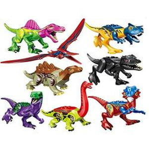 lot 1105 image: Dinos Toy Playset,Buildable Dinosaur Building Blocks Figures with Movable Jaws,Including T Rex,16 pcs varies from stock photo