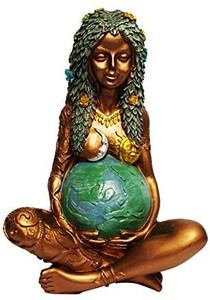 lot 1135 image: Homnova Greek Gaia Mother Earth Goddess Statue, Resin Witchy Spiritual Nature Figurines Home Room Decor lighter than stock photo