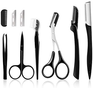 lot 1148 image: Vextronic 6 in 1 Eyebrow Kit, Eyebrow Razor Face Razors for Women, Multipurpose Dermaplaning Tool Eyebrow Trimmer Set Including Women Face Shaver Razor, Eyebrow Brush, Scissors, Tweezers, Storage Bag