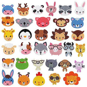 lot 1162 image: 33 Pieces 5D Animal Diamond Painting Stickers Diamond Art Mosaic Painting Stickers Kits