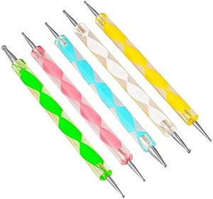 lot 1163 image: 10 pc 2 Way Dotting Pen Tool Nail Art Tip Dot Paint Manicure kit