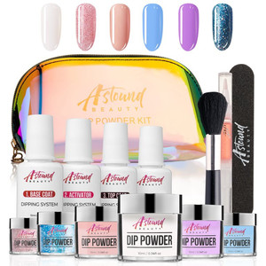 lot 1165 image: Dip Powder Nails 6 Color Glitter Dipping Travel Kit powder colors vary from stock photo