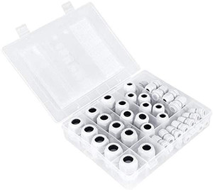 lot 1169 image: MAKERELE Cable Gland Kit 45PCS Nylon Waterproof Adjustable 3-15mm Cable Glands Joints,White
