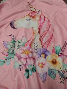 lot 1171 image: 54 inch round microfiber towel unicorn print