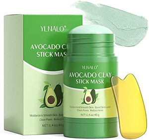 lot 1174 image: Clay Stick Mask for Blackheads Remover and Pores, Purifying Clay Stick Mask Avocado Dead Sea Mud Mask with Gua Sha Tool, Facial Mask Moisturizes, Improve Skin Dullness, Oil Control and Anti-Acne