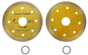 lot 1176 image: BlueCatELE 4 Inch Dry or Wet Cutting Continuous Rim Diamond Saw Blade Diamond Tile Porcelain Blade for Angle Grinder 2 Pack
