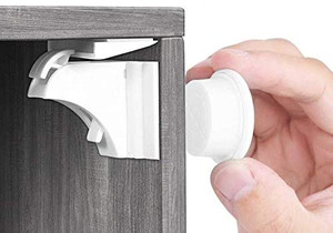 lot 1178 image: Child Safety Magnetic Cabinet Locks Baby Proof, No Tools Or Screws Needed