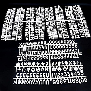 lot 1190 image: 510 Characters White Plastic Letter Set for Changeable Felt Letter Boards. 34 Letters, Including Numbers, Symbols for Changeable Letter Boards