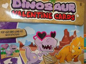 lot 3949 image: dinosaur valentines with stickers