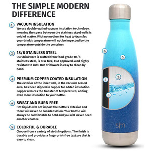 lot 3983 image: Simple Modern 17 Ounce Wave Water Bottle - Stainless Steel Double Wall Vacuum Insulated Reusable Leakproof Pattern silver grain