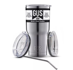 lot 3989 image: Gus 30oz Tumbler Steel 2 lids