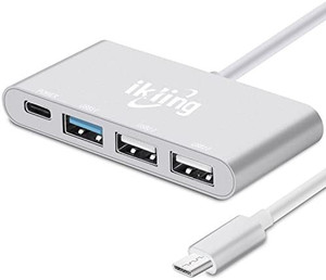 lot 8462 image: Newest Multiport Hub USB Converter ikling Portable Charging USB C USB Aluminum Alloy Adapter for MacBook, GOLD can be used with any c type