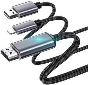 lot 8469 image: Lighting to HDMI Cable, HDMI Cable for Phone, 1080P Cable for Phone Pad, Digital AV Adapter, HDTV Cable, Compatible with XR  X  876 Phone, Pad Air  Mini  Pro  Pod Touch to TV  projector